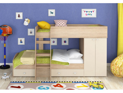 Детская двухъярусная кровать Голден Кидс-2, спальные места 200х90 см
